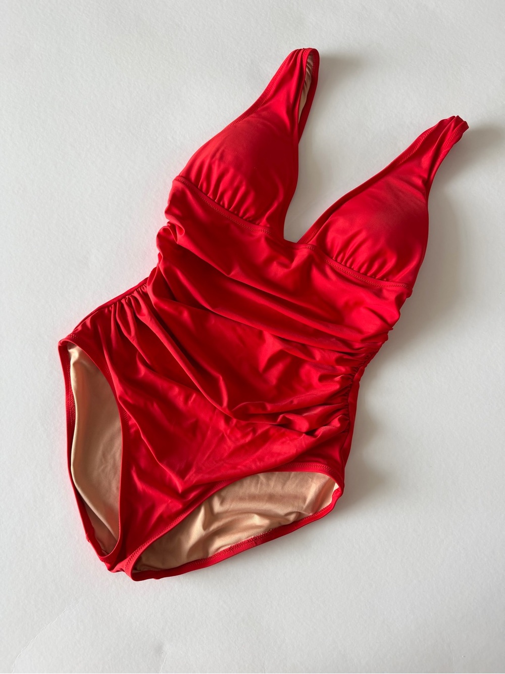 J. Crew Red One-Piece Swimsuit with Nude Lining